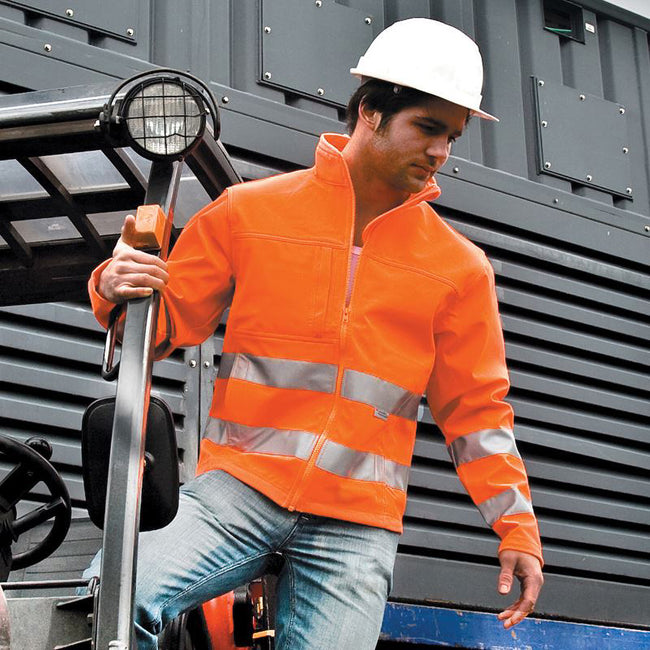 Fluorescent Orange - Side - Result Core Mens High-Visibility Jacket