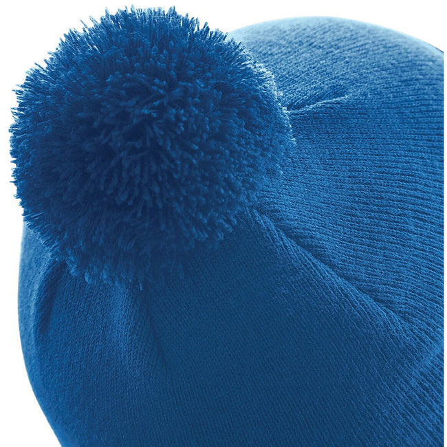 Petrol - Side - Beechfield Unisex Original Pom Pom Winter Beanie Hat