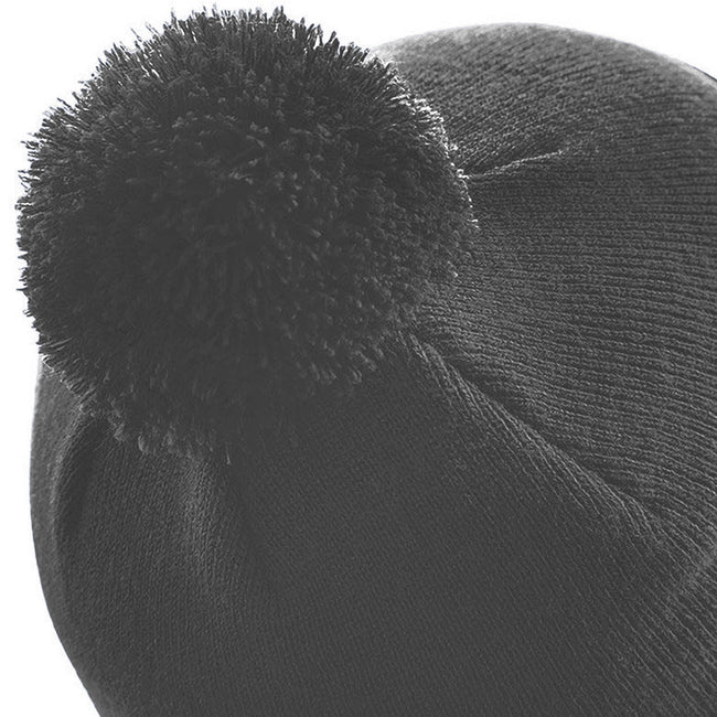 Graphite Gray - Back - Beechfield Unisex Original Pom Pom Winter Beanie Hat
