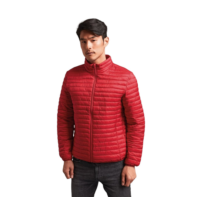Red - Back - 2786 Mens Tribe Fineline Padded Jacket