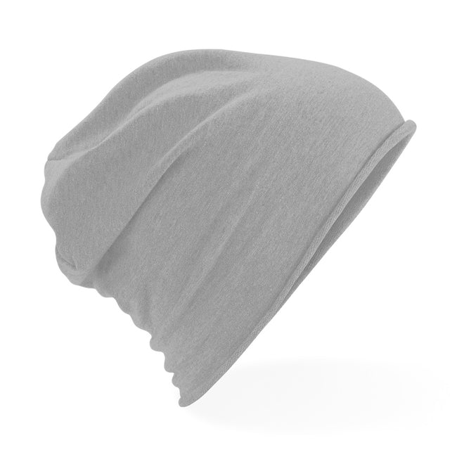 Heather Gray - Front - Beechfield Unisex Plain Jersey Beanie Hat