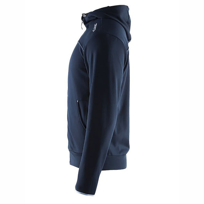 Navy - Side - Craft Mens Leisure Athletic Full Zip Hoodie Jacket
