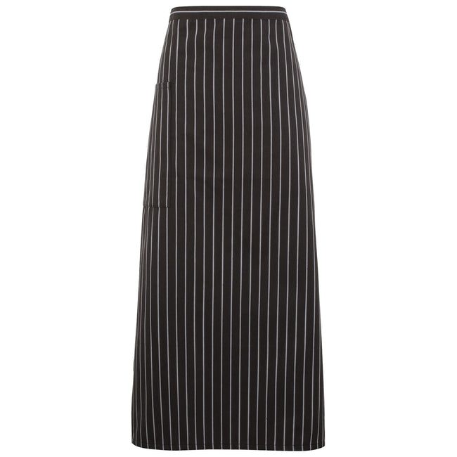 Black- Grey - Front - Premier Gastronomy Striped Waist Apron