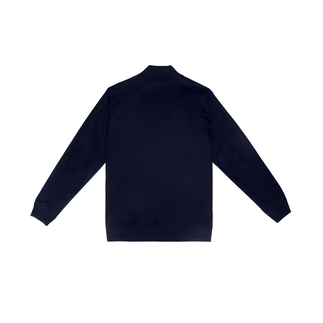 Navy - Back - Skinnifit Mens Full Zip Plain Bomber Jacket