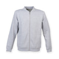 Navy - Side - Skinnifit Mens Full Zip Plain Bomber Jacket