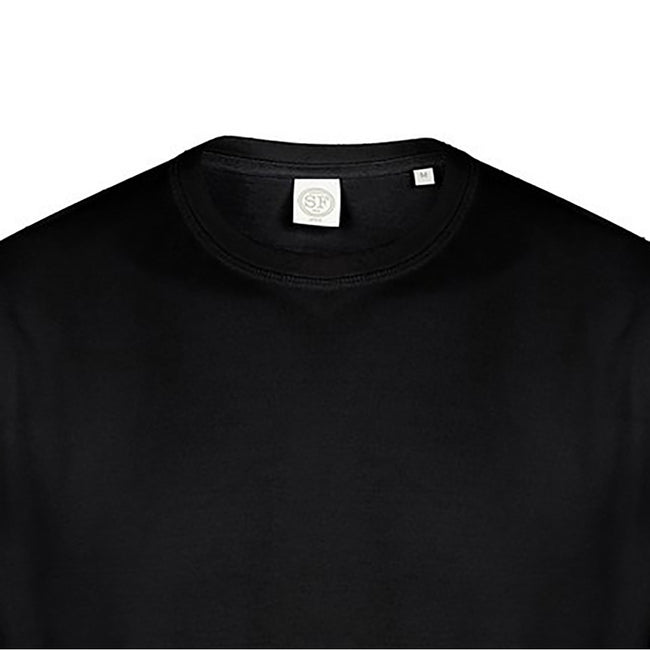 Black - Back - Skinnifit Mens Drop Shoulder Slogan Top