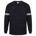 Oxford Navy - White Stripes - Front - Skinnifit Mens Drop Shoulder Slogan Top