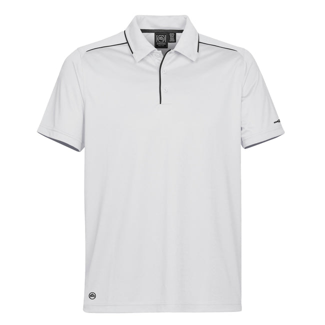 White - Black - Front - Stormtech Mens H2X Inertia Performance Polo Shirt