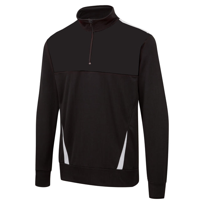Black - White - White - Front - Surridge Mens Blade ¼ Zip Performance Top