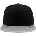 Silver - Side - Flexfit Metallic Visor Snapback Cap