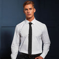 Black - Back - Premier Mens Slim Textured Knit Effect Tie