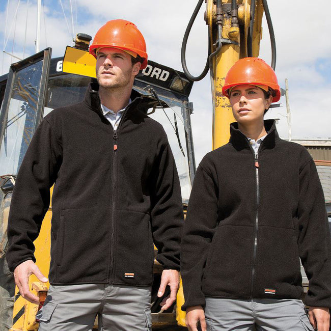 Black - Side - Result Work-Guard Mens Heavy Duty Microfleece Work Jacket