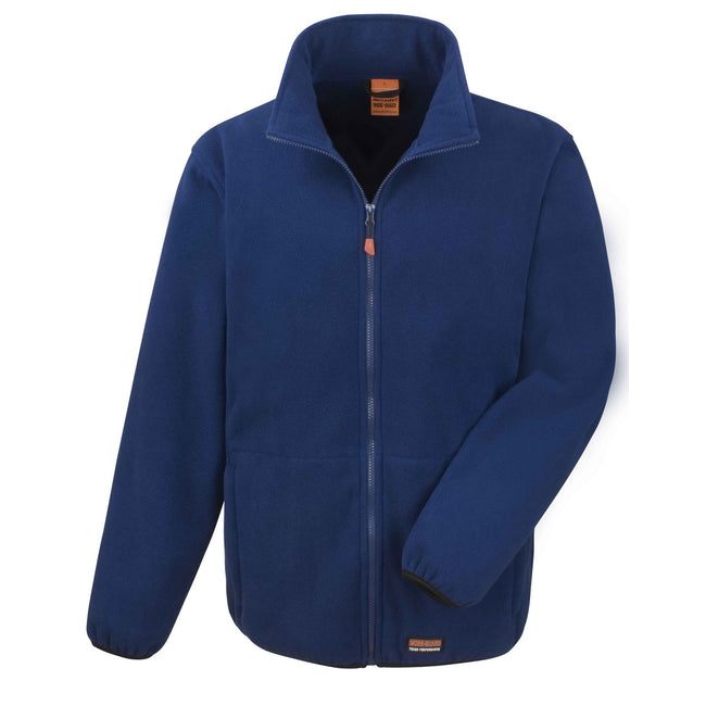Navy - Front - Result Work-Guard Mens Heavy Duty Microfleece Work Jacket