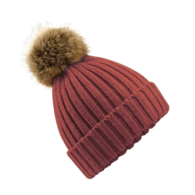 Orange Rust - Front - Beechfield® Unisex Cuffed Design Winter Hat