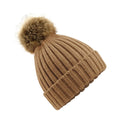 Biscuit Beige - Front - Beechfield® Unisex Cuffed Design Winter Hat
