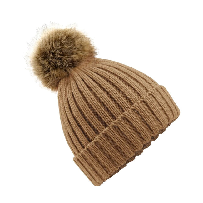 Biscuit Beige - Front - Beechfield® Unisex Cuffed Design Winter Hat