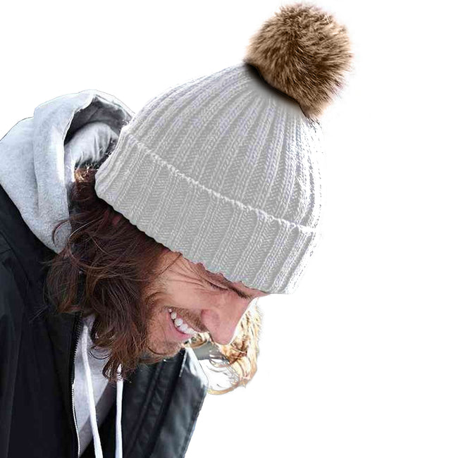 Light Grey - Back - Beechfield® Unisex Cuffed Design Winter Hat