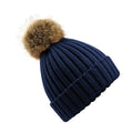 Navy - Front - Beechfield® Unisex Cuffed Design Winter Hat
