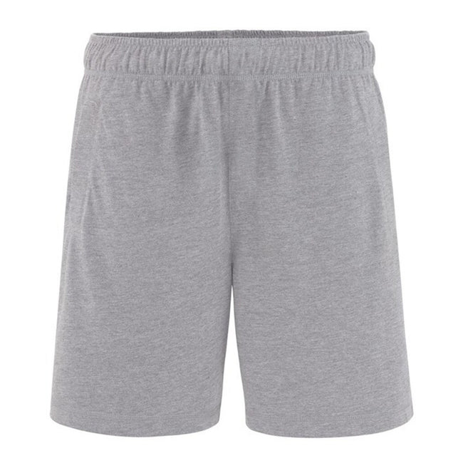 Heather Grey - Back - Comfy Co Mens Elasticated Lounge Shorts