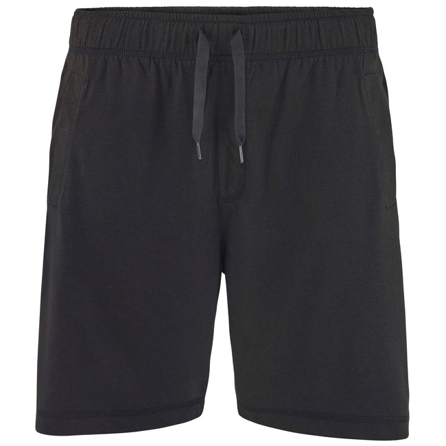 Black - Front - Comfy Co Mens Elasticated Lounge Shorts
