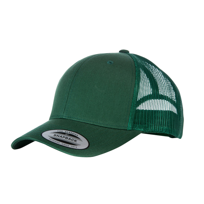 Bottle Green-Bottle Green - Front - Yupoong Flexfit Retro Snapback Trucker Cap
