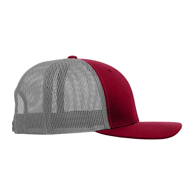 Burgundy-Light Gray - Back - Yupoong Flexfit Retro Snapback Trucker Cap