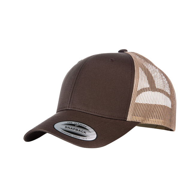 Chocolate-Caramel - Front - Yupoong Flexfit Retro Snapback Trucker Cap