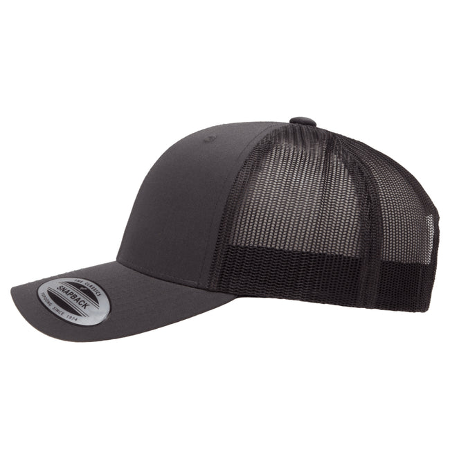 DK GRY - Back - Yupoong Flexfit Retro Snapback Trucker Cap