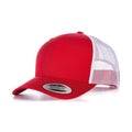 Red-White - Front - Yupoong Flexfit Retro Snapback Trucker Cap