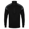 Black - Front - Tombo Mens 1-4 Zip Reflective Long Sleeve Top