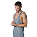Grey Marl - Side - Tombo Mens Muscle Vest