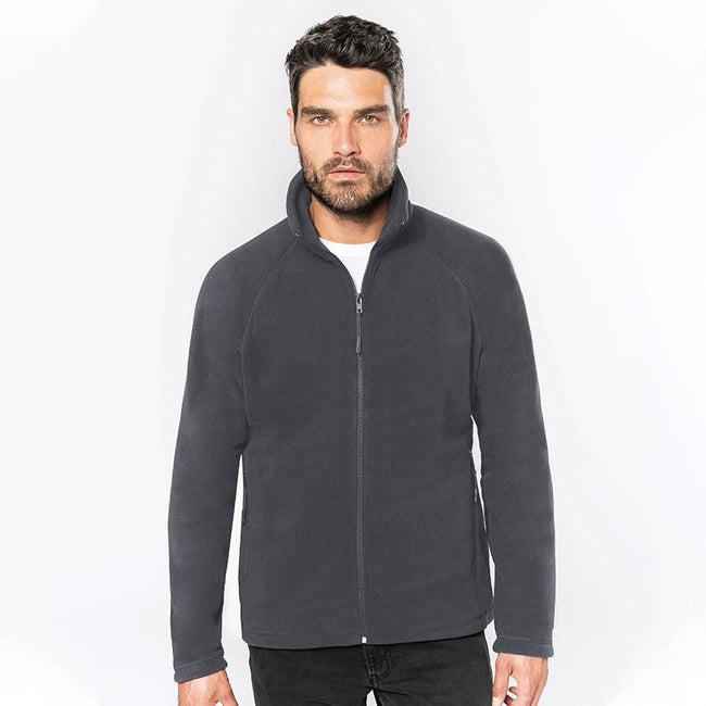 Convoy Gray - Back - Kariban Mens Full Zip Microfleece Jacket