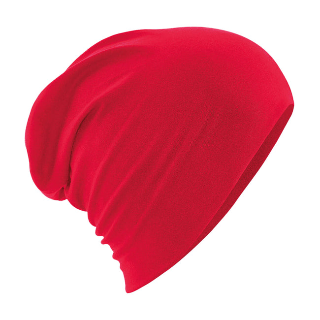 Classic Red - Front - Beechfield Unisex Hemsedal Cotton Slouch Beanie
