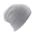Heather Gray - Front - Beechfield Unisex Hemsedal Cotton Slouch Beanie