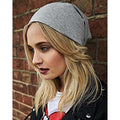 Heather Gray - Back - Beechfield Unisex Hemsedal Cotton Slouch Beanie