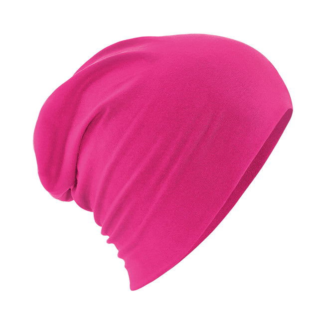 Fuchsia - Front - Beechfield Unisex Hemsedal Cotton Slouch Beanie