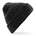 Black - Front - Beechfield Unisex Reflective Beanie
