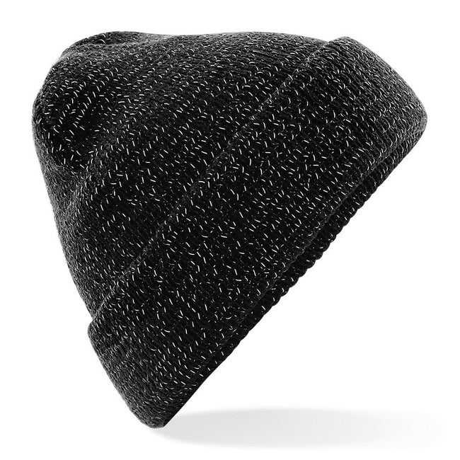 Black - Front - Beechfield Unisex Reflective Beanie