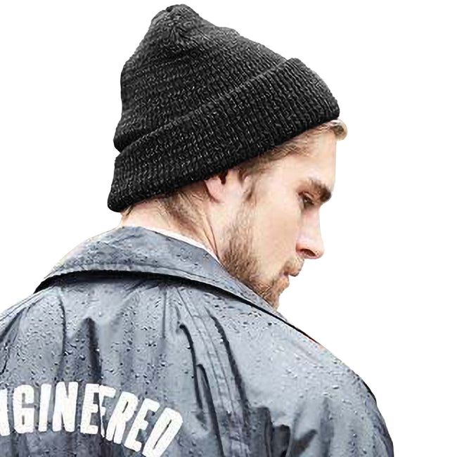 Black - Back - Beechfield Unisex Reflective Beanie