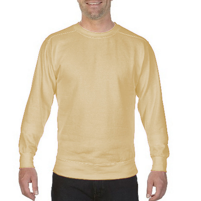 Mustard - Back - Comfort Colors Mens Crew Neck Sweatshirt