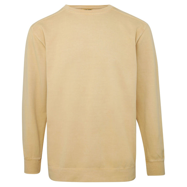 Mustard - Front - Comfort Colors Mens Crew Neck Sweatshirt
