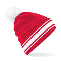 Classic Red-White - Front - Beechfield Mens Stadium Beanie