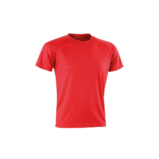 Red - Front - Spiro Adults Unisex Impact Aircool Tee