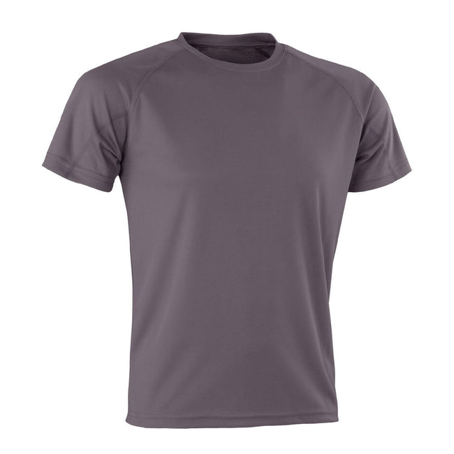 Gray - Front - Spiro Adults Unisex Impact Aircool Tee