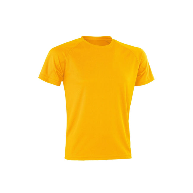 Gold - Front - Spiro Adults Unisex Impact Aircool Tee