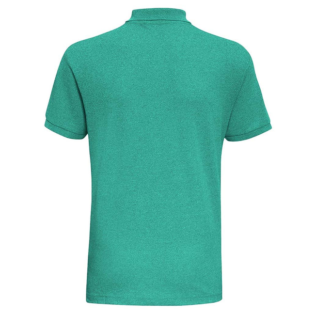 Green Melange - Back - Asquith & Fox Mens Twisted Yarn Polo