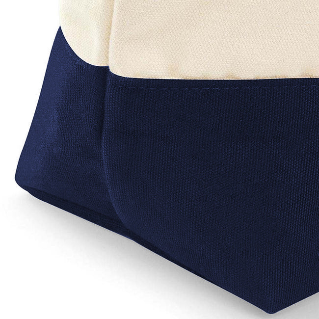 Natural-Navy - Back - Westford Mill Dipped Base Canvas Accessory Bag