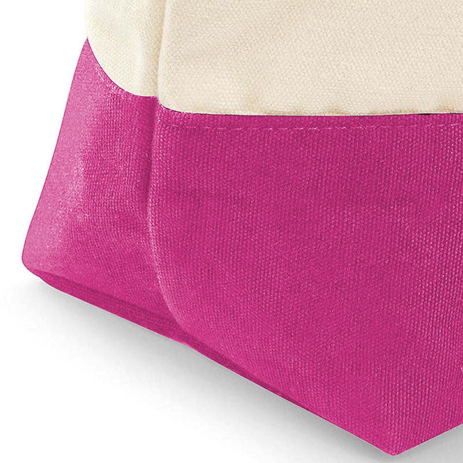 Natural-True Pink - Back - Westford Mill Dipped Base Canvas Accessory Bag