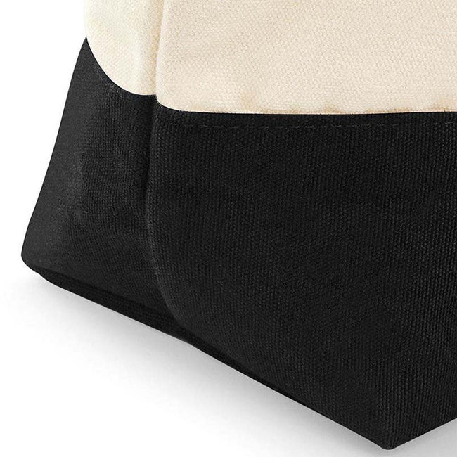 Natural-Black - Side - Westford Mill Dipped Base Canvas Accessory Bag
