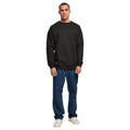 Black - Side - Build Your Brand Mens Crew Neck Plain Sweatshirt